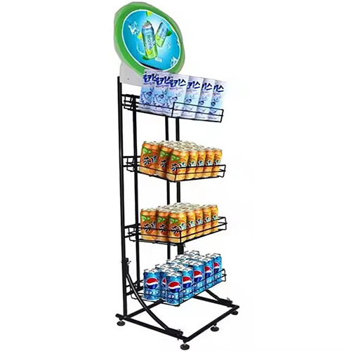 定制便利店苏打饮料展架饮料水瓶汽水矿泉水金属丝篮展示架铁架子