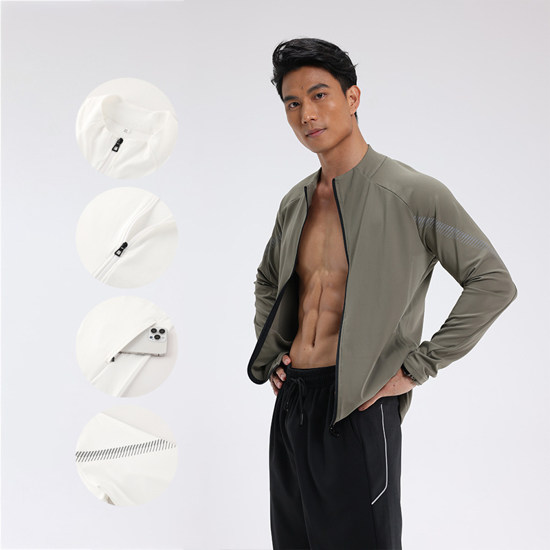 Lulu Same Style Outdoor Windproof Sports Jacket Men's Collar Casual Commuting Elastic Lightweight Jacket Lightweight Warm