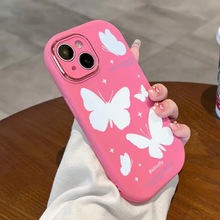 适用苹果iPhone15promax手机壳14Plus蝴蝶结情侣创意13卡通S23套X