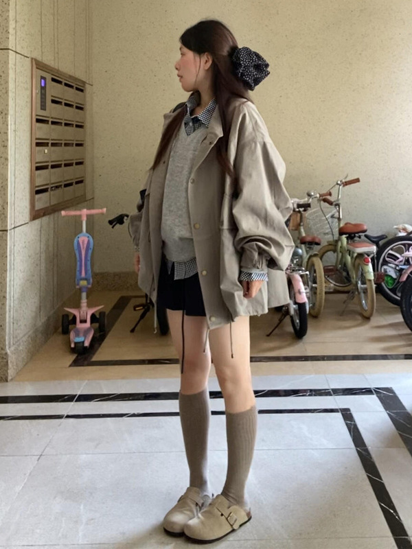 早秋巨好看短款夹克外套女春秋季2025年新款爆款独特漂亮韩系风衣|undefined