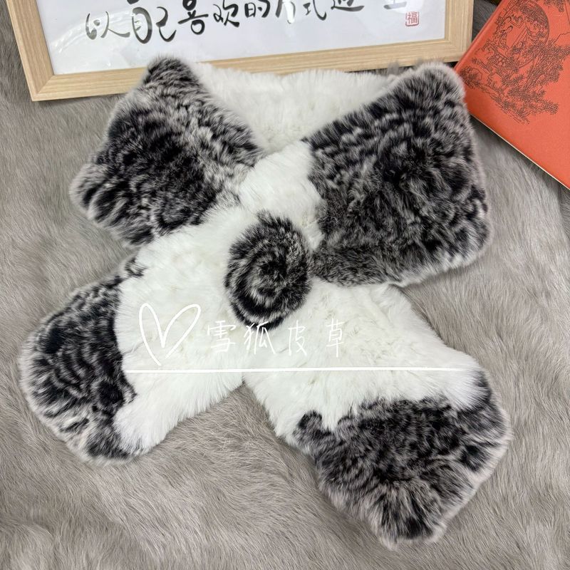 獭兔毛围巾双面围脖加厚保暖男女秋冬季毛领百搭保真皮草防风脖套|undefined