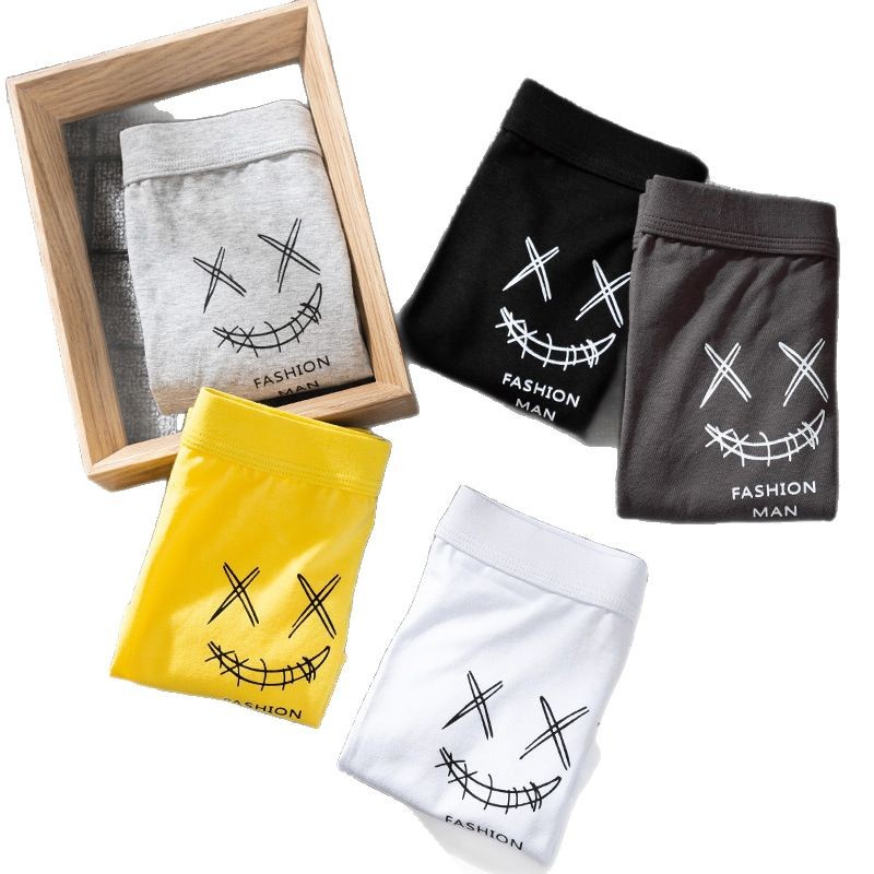 One-piece delivery men's underwear pure cotton boxers autumn breathable youth cartoon cute boxers trendy shorts