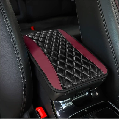 central armrest pad, wholesale — Armrest box pad - assembled-diamond-shaped-burgundy-armrests