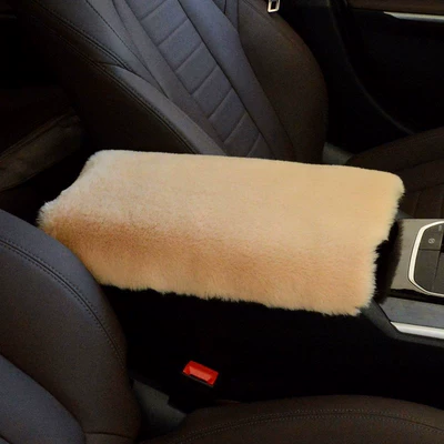 Central Control Imitation Fur Armrest Mat — Armrest box - khaki-rectangular