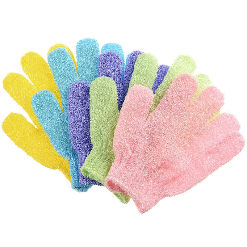 Guantes de toallas de limpieza de cinco dedos para adultos, toallas de baño, artefactos de baño de espalda, toallas de baño de espalda, guantes de espesación de barro frotados