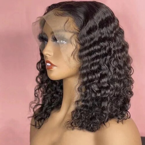 Front lace wig headband short curly hair body bob humenhairlacefront wigs hair service