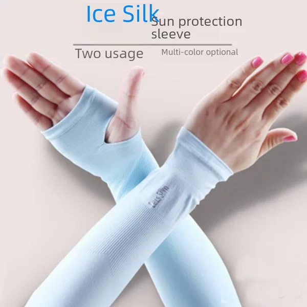 Summer running men's ice silk sunscreen sleeves outdoor riding driving ice sleeve arm manufacturers