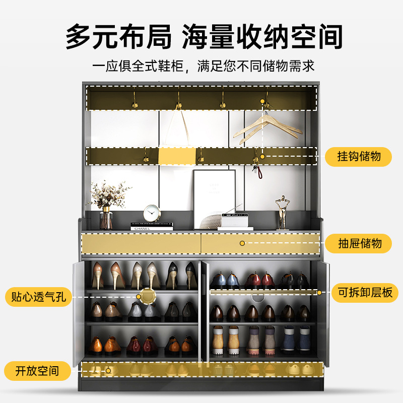 鞋櫃家用門口輕奢入戶大容量一體靠牆玄關櫃收納儲物櫃帶門鞋架子