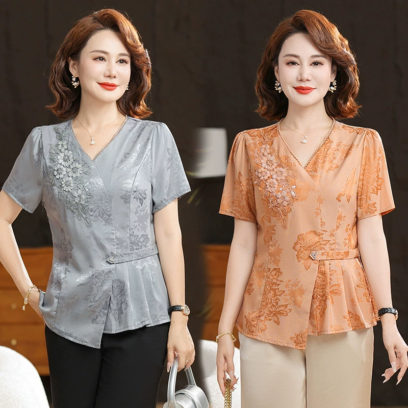 Прямая трансляция темперамента мамы Летняя куртка с короткими рукавами с V-образным вырезом