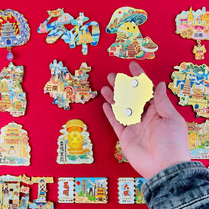 【丽江合金】合金磁吸金属冰箱贴城市热门景点文创冰箱贴纪念品|undefined