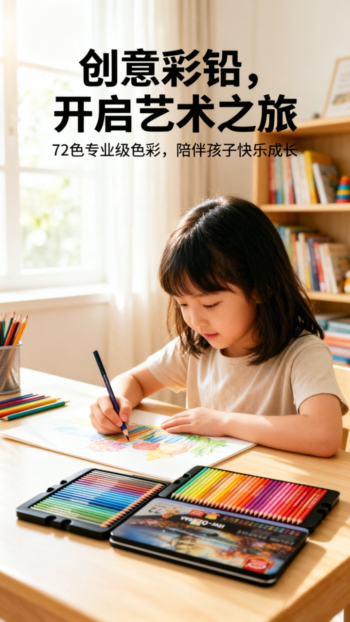 72-Color Oil Pastels Art Student Professional Drawing Set with Colored Pencils in Iron Box