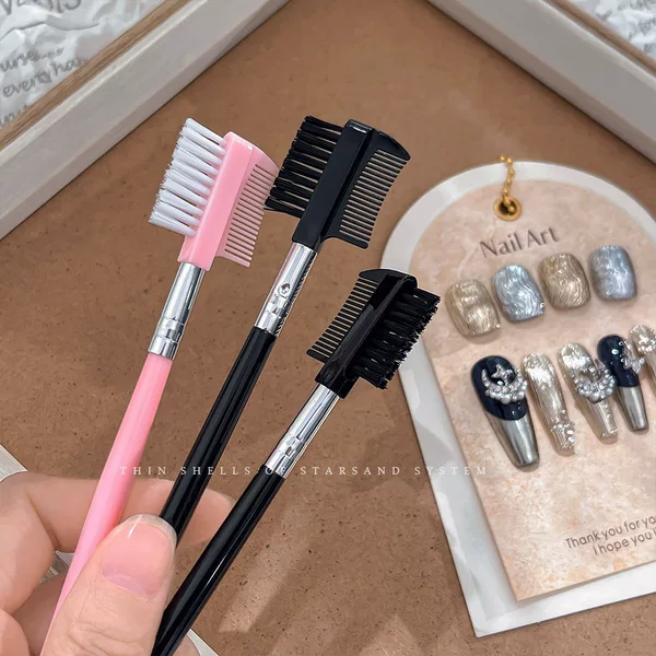 Eyebrow comb portable dual-purpose multifunctional eyebrow brush eyelash brush false eyelashes eyebrow makeup tools wholesale