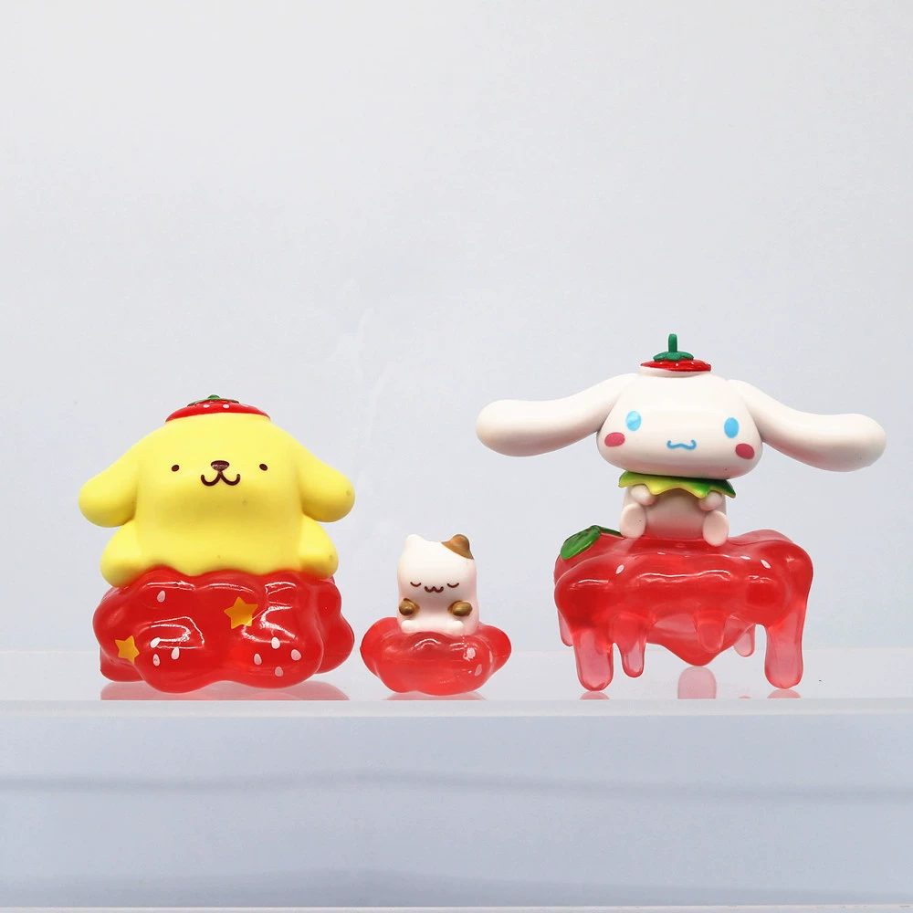 Sanrio, клубника, милый минифигурка, кукла, капсульная игрушка