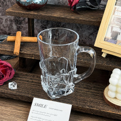 【整件批发】高级感扎啤杯水杯泡茶杯酒吧大容量加厚带把玻璃杯