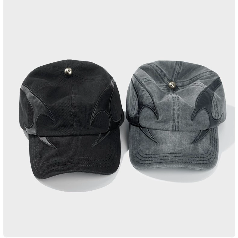 Denim baseball cap, hat, for beloved, with embroidery