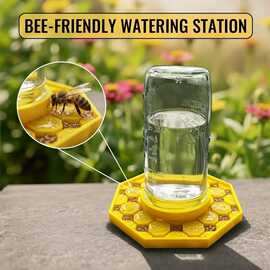 跨境新款 Bee Watering Dish 3D Printed 3D打印蜜蜂浇灌盘饮水器