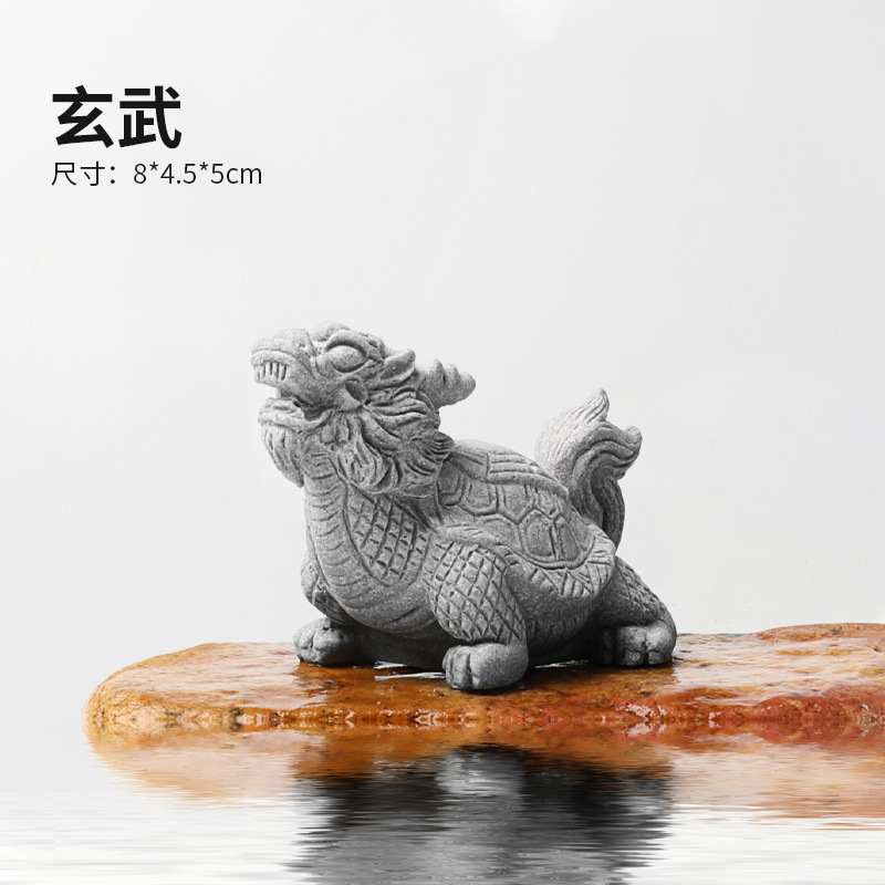 Pecera Arenisca azul Arenisca Dibujos animados Decoración de paisaje de bonsai de león Hippo Decoración de micropaisaje Tallado a prueba de piedra