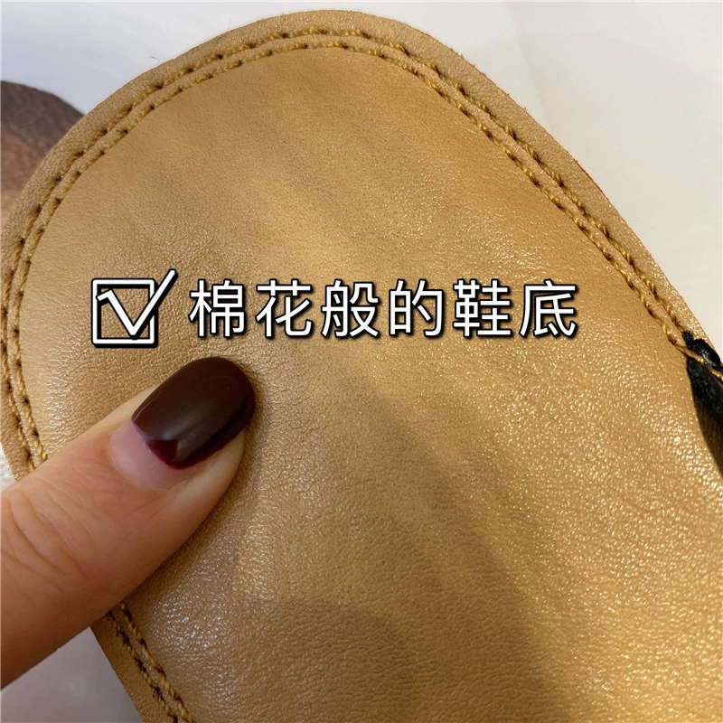 Summer BI, soft super!Any folding leather cross -bottomed slippers Women's sandals women's flat slippers