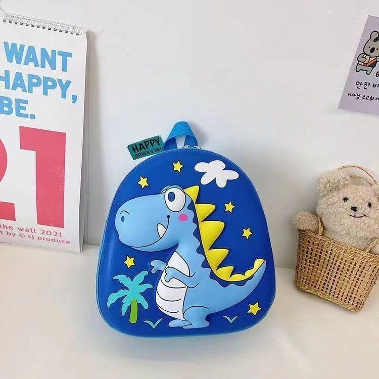 3D Stereo Children's Bag 2023 New Cartoon Kindergarten Student School Bag Eggshell Small Dinosaur Unisex Double Shoulder Bag