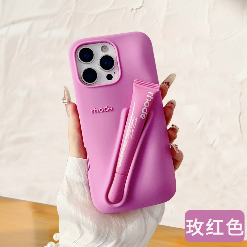 ヘイリーと同じスタイルの収納リップグロス付きスマホケース、Xiaomi Note14対応、シリコン製、日本・韓国風|undefined