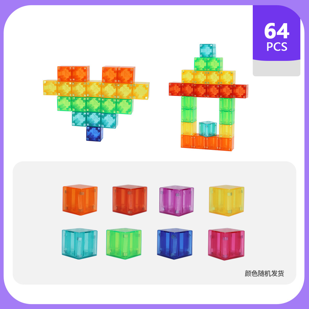 Transfronterizos Cubo Transparente Magnético Gráfico Estereoscópico Bloque Geométrico 25mm Cubo Hexagonal Bloque Magnético