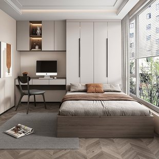 Modern Simple Tatami Bed Wardrobe Desk Integrated Storage Bed Floor-Standing High Box Storage Multi-Functional Children's Wholesale