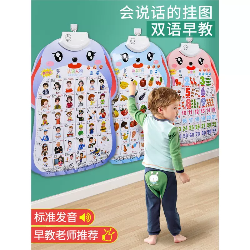 看图识字识物宝宝儿童玩具认知语音启蒙早教墙贴发声有声挂图2岁