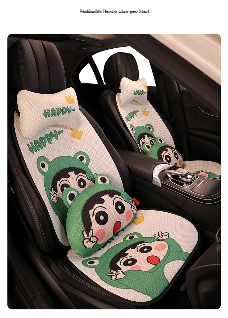Cute Cartoon Crayon Shin New Car Seat Cushion Four Seasons Universal Cyber Popular Half Bag Seat Cover Women's Seat Cushion Winter Seat Cover