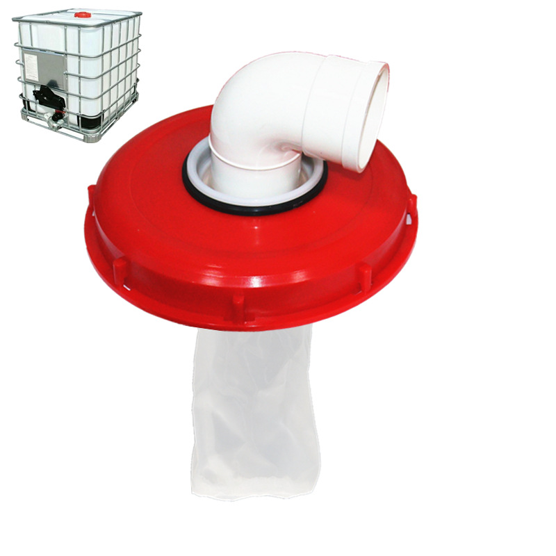 DN75 Barril de tonelada IBC transfronterizo DN110 Cubierta de filtro de plástico Cubierta de filtro 163mm con malla de filtro Cubierta de barril DN150