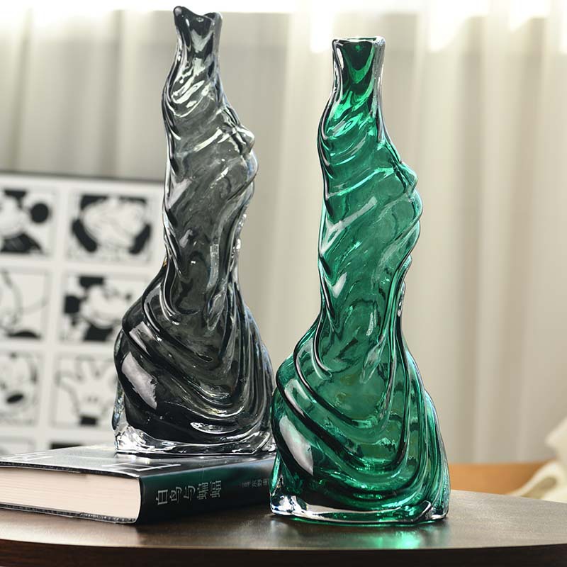 Nuevo ligeramente lujoso vasos de vidrio en el hogar sala de estar balcón mesa de comedor flor floral ornamentos decorativos creativos