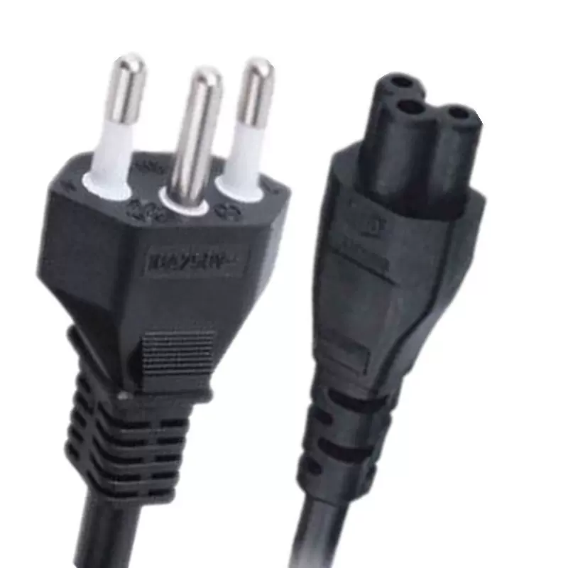 供应巴西规电源线C13品字尾8字尾梅花梅插头线巴西两插三插电源线