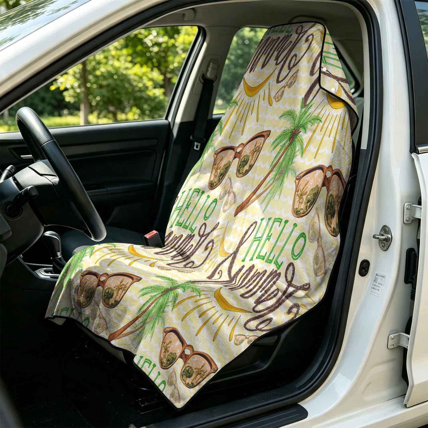 Summer bath towel and car seat cover 2-in-1, ultra-fine fiber outdoor beach and car dual-use universal seat cushion