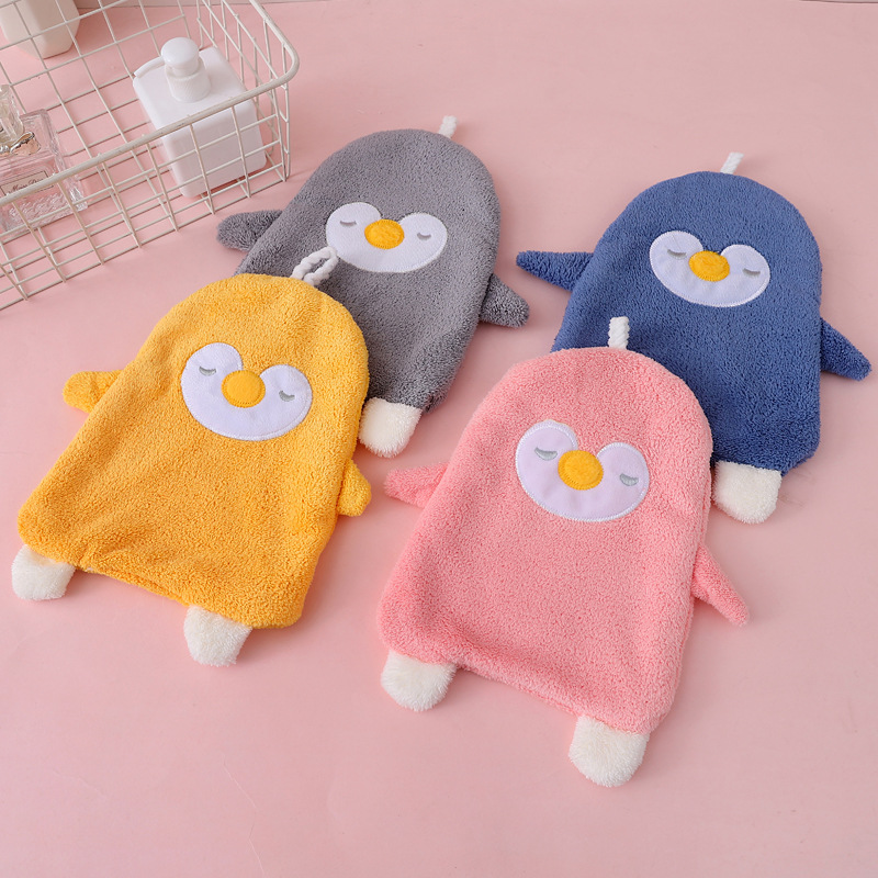 Coral velvet creative hand towel, hanging absorbent towel, children's hand towel, cute hanging towel, hand towel