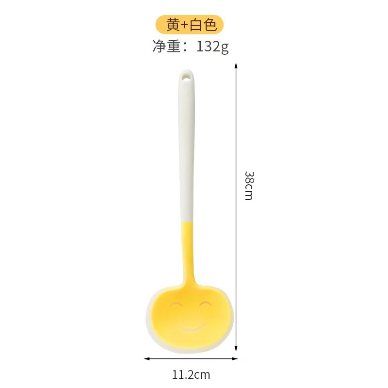 现货双拼色笑脸双拼色硅胶蘑菇铲厨具不粘锅二合一勺铲烹饪工具|undefined