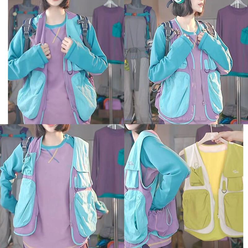 2025 Autumn New Mountain Style Outdoor Sports Trendy Mountaineering Fishing Camping Outdoor Layering Women's Vest 2677