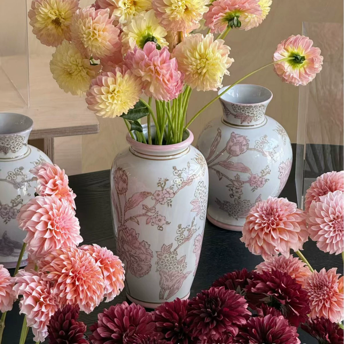 Retro blue and white ceramic decorations for living room, high-quality style, Chinese style