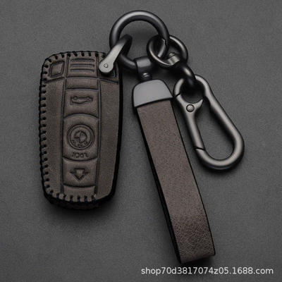key set old 5 series: Static Rod/Key Bag - bmw-e-insert-3-keys-brown-high-grade-leather