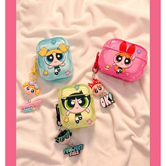 可爱飞天小女警适用AirPods1/2保护套AirPods4代苹果耳机套无线蓝