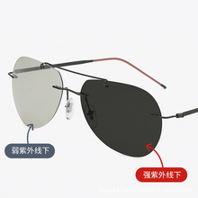 无框太阳镜男智能变色日夜两用司机偏光镜钓鱼看漂增晰眼镜遮阳
