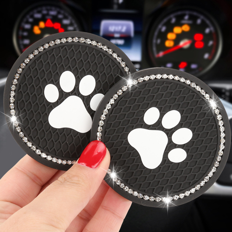 Car Coasters Catlike automobile Diamond Coaster source factory Produce Inexpensive circular Coaster customized