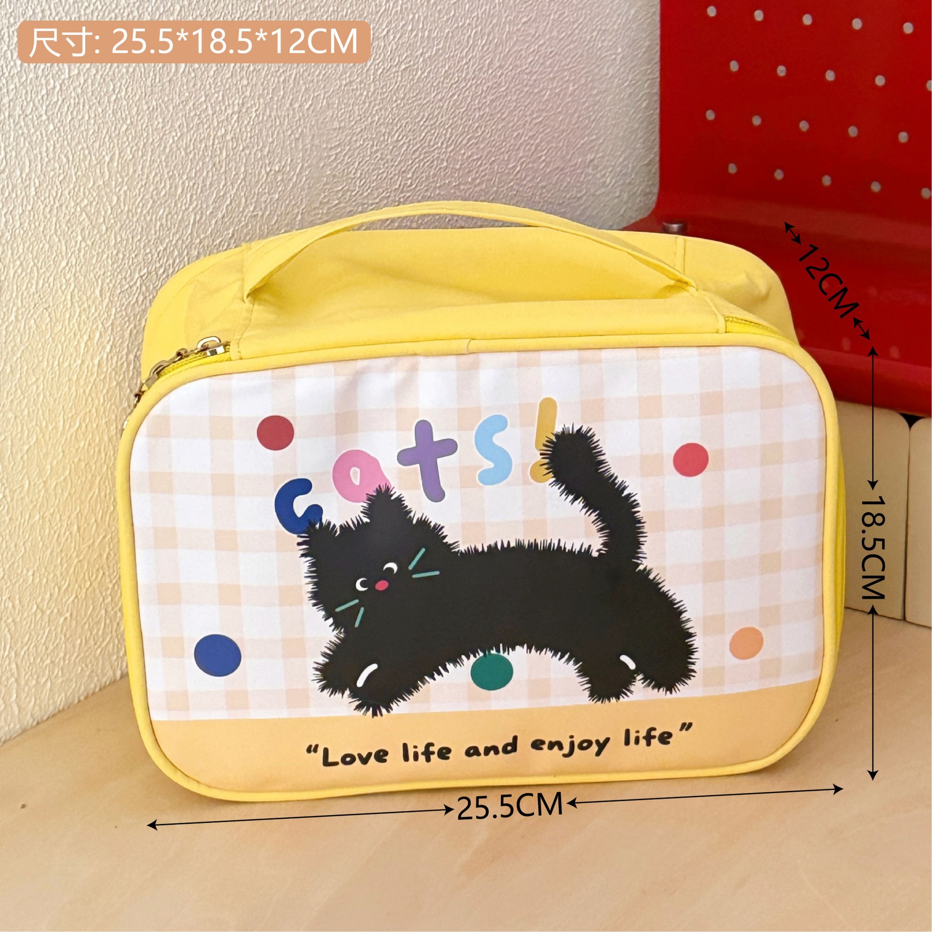 Tengyi original lindo gato de dibujos animados bolsas de maquillaje portátiles de gran capacidad para niñas bolsas de almacenamiento de maquillaje nuevas