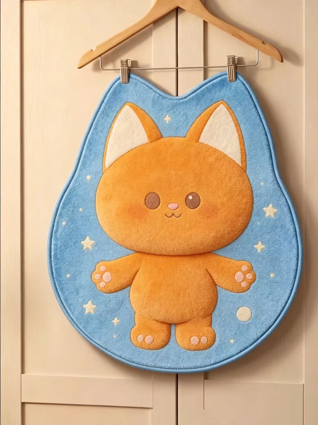 Cute cartoon tractor imitation cashmere bedroom floor mat, bathroom shower absorbent non-slip bedside rug, wholesale on Douyin