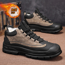 男鞋秋冬新款加绒加厚马丁靴潮男户外防滑防寒时尚保暖棉鞋雪地靴