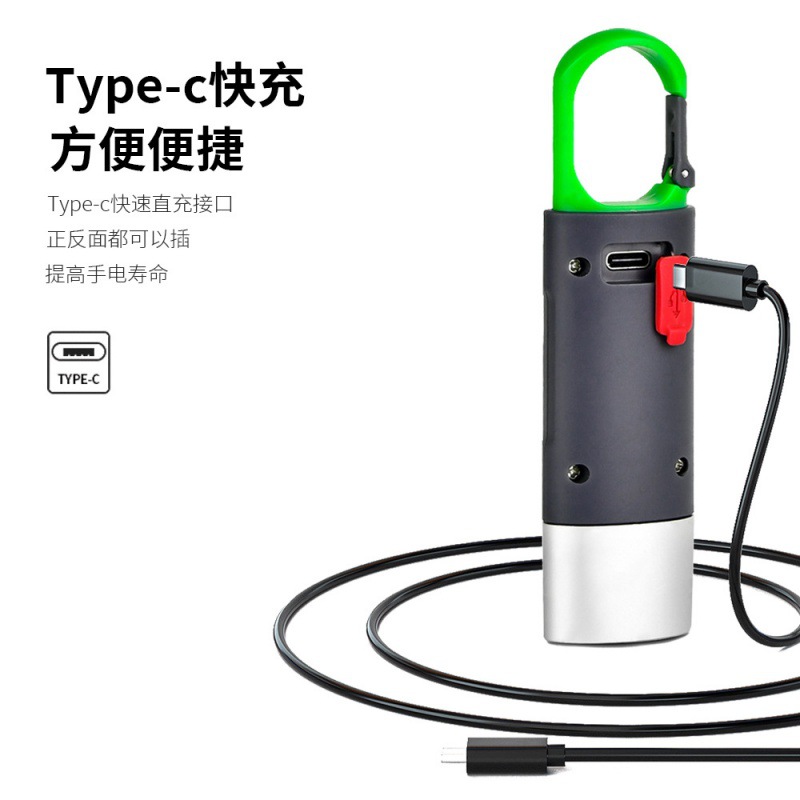 Mini multifuncional al aire libre portátil impermeable camping iluminación fuerte luz linterna recargable portátil llavero linterna