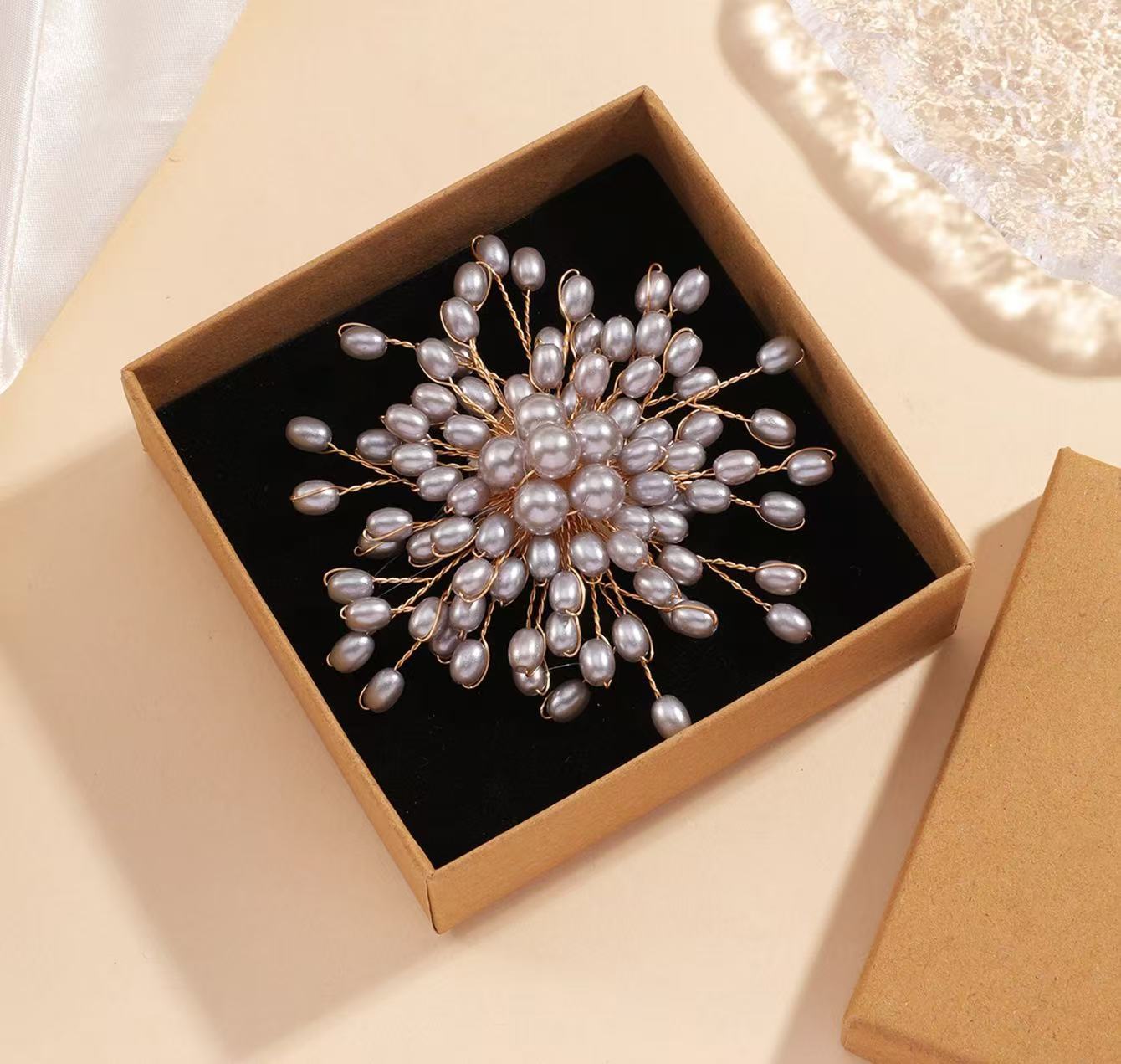 Broche élégante coréenne en perles faites main, idéale pour vêtements, robes, costumes et manteaux._voghion.com