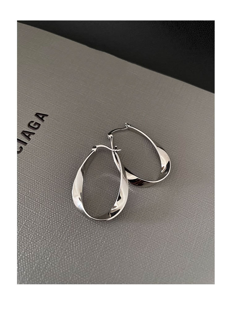 Daily Occasion 1 Pair 925 Sterling Silver 925 Sterling Silver Earrings Geometric Earrings