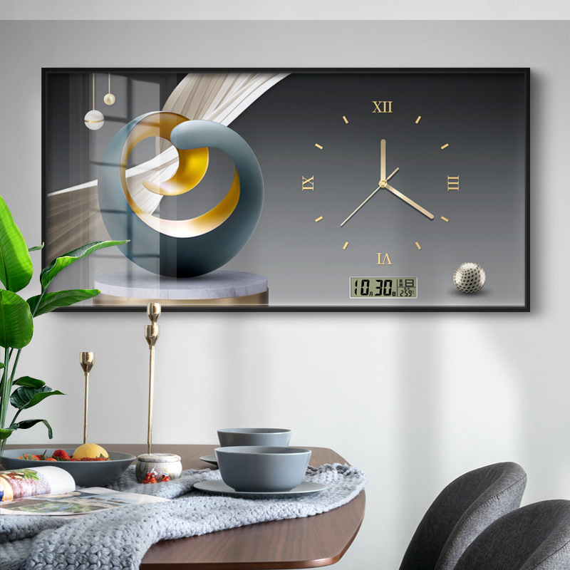 Caja de medidor de electricidad decoración pintura de gran tamaño con reloj calendario perpetuo para niñas que cubren la caja de distribución fuerte y débil pintura colgante del restaurante