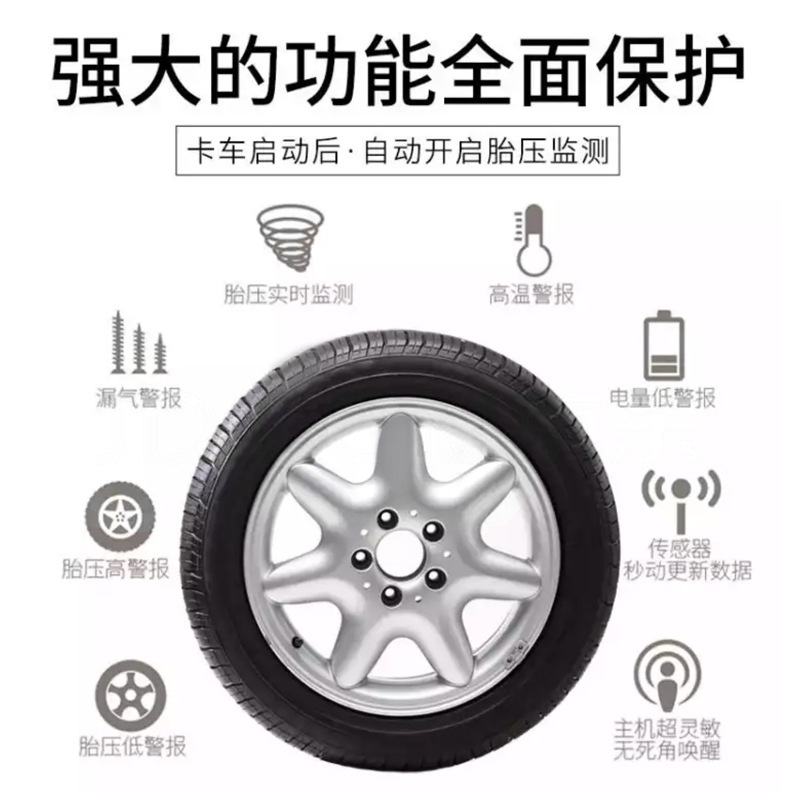 Bluetooth Tire Pressure Detector for Cars and Motorcycles Monitors Tire Pressure in Real Time and Installs High-Precision Tire Pressure Sensors Without Damage