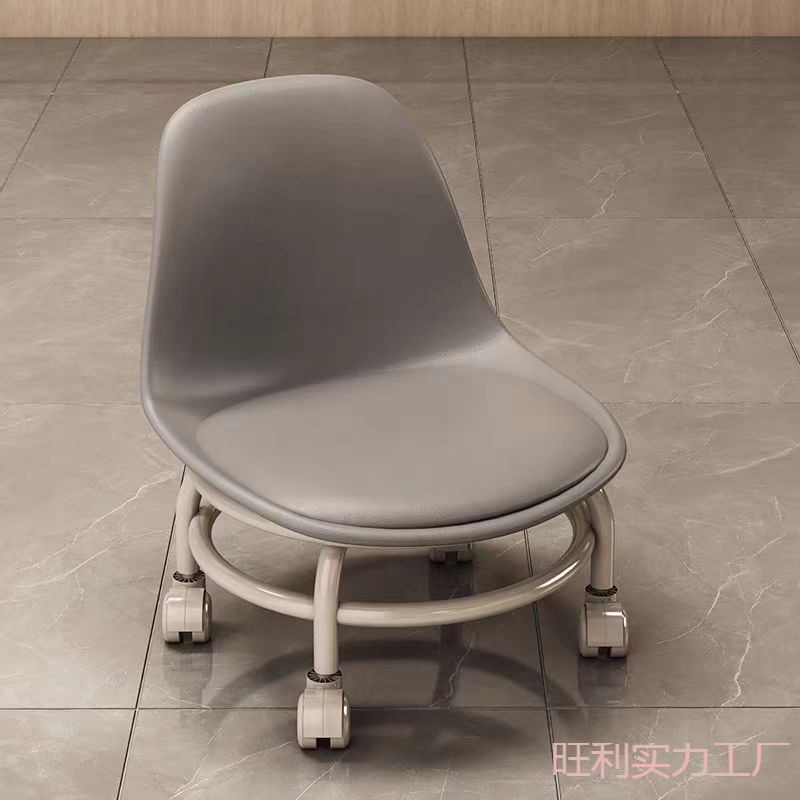 Small Stool with Wheels, Beautiful Seam Roller Skating Low Stool, Baby Toddler Swivel Chair, Mobile Small Stool, Universal Wheel Stool