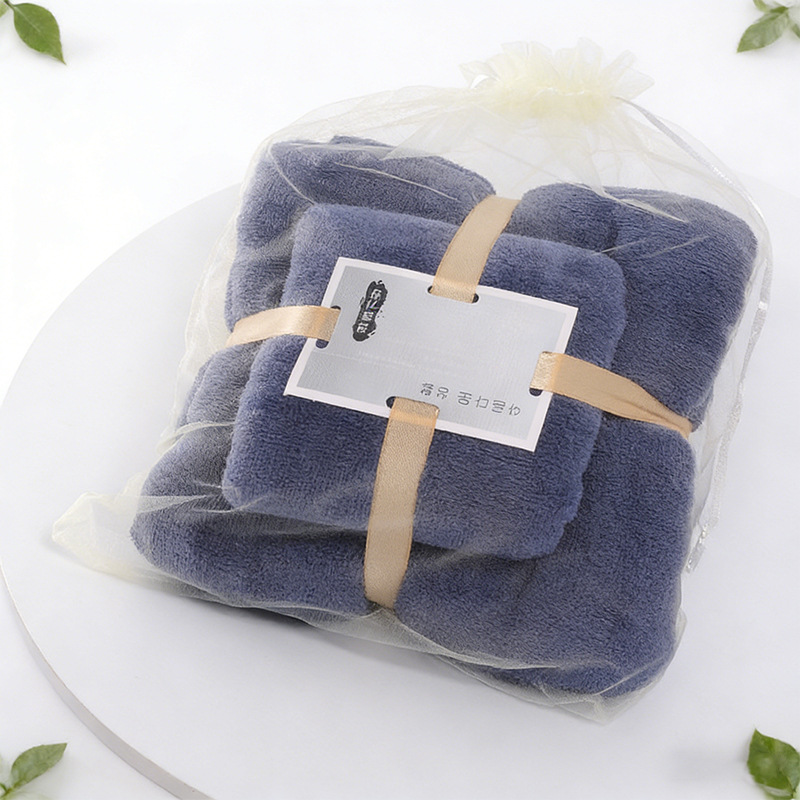 Transfronterizo TEMU etiquetado toalla de coral de alta densidad absorción de agua toalla de baño set toalla de regalo toalla de coral en stock